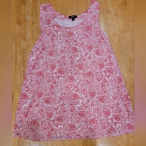 EUC Ellos red and white paisley tank top